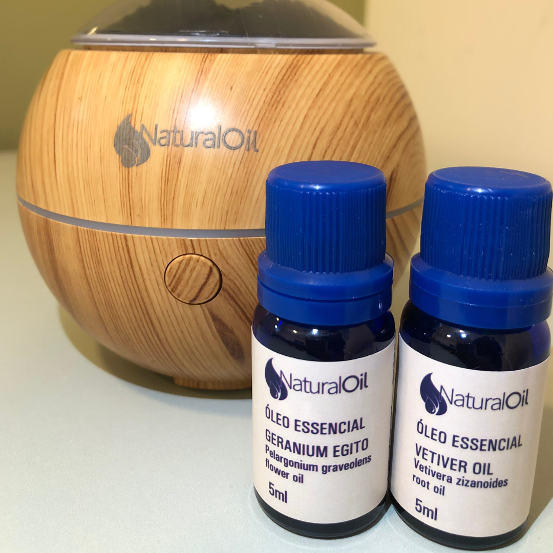 Encontre o Equilíbrio com o Kit Balance: Gerânio Egito, Vetiver e Difusor Elétrico