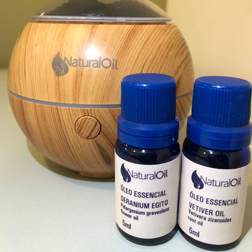 Encontre o Equilíbrio com o Kit Balance: Gerânio Egito, Vetiver e Difusor Elétrico